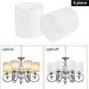 Chandelier Lamp Shades, Small Lamp Shades Clip-on Bulbs Only for Candelabra Bulbs, White Chandelier Shades 6 Pcs, Mini Lampshades for Chandeliers 5.1" X 5.1" X 5.3, Home Decor Fabric Linen Lampshade, 5.1 inches by 5.3 inches