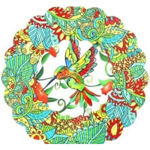 Hummingbird Wind Spinner, 3D Hummingbird Wind Spinner Patio Décor,12inch Bird Hanging Wind Spinner Decorations,Green Craft Spinners for Yard and Garden,Big Ornaments Wind Spinner Art