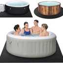 TIXANF 90 * 90 Inch Inflatable Hot Tub Pad, Outdoor Indoor Water-Absorbent Anti-Slip Spa Pool Accessories for Protecting The Hot Tub from Wear