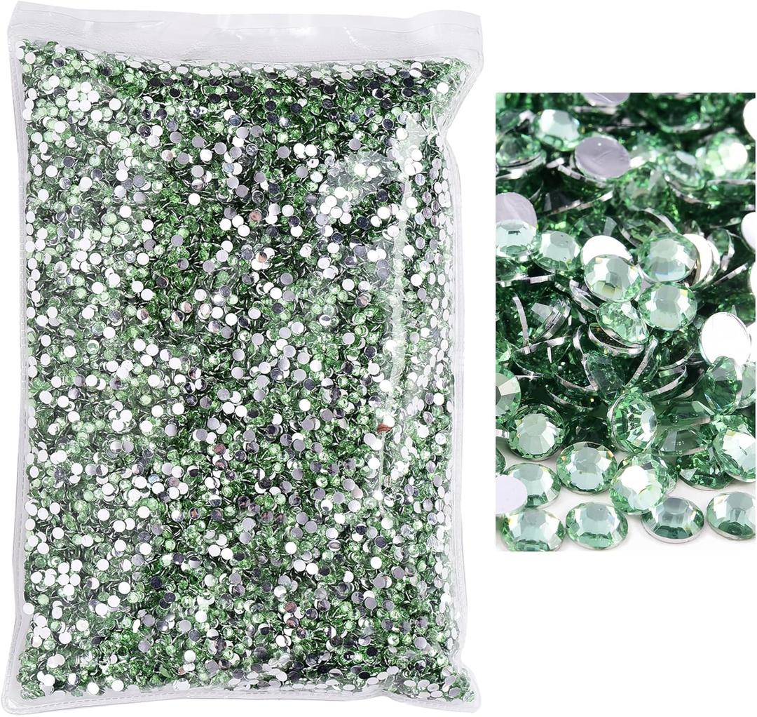 Blinginbox 50000pcs Flatback Rhinestones,Resin Non Hotfix Rhinestones Large Quantity Wholesale for Crafts DIY Creative Design,Clothes,Makeup,Nail Art (2mm=0.08",Emerald)