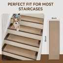 4PC Stair Treads Non-Slip Washable Peel and Stick Stair Treads for Wooden Steps Indoor Reusable Stair Carpet Treads Adhesive Stair-Runner Rugs for Kids and Dogs Elder8"x30" Brown