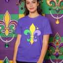 KIDDAD Mardi Gras Shirts for Women: Carnival Themed Shirt Funny Fleur Graphic Tshirt New Orleans Party Tee Holiday Tops. XL