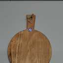 Samhita Round Acacia Wood Cutting Board with Handle for Chopping and Serving Charcuterie, Cheese, Pizza, Bread - Wall Décor (13" X 9" X 0.75")