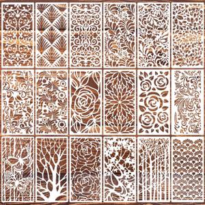Stencils for Crafts Reusable Texture Stencils Background Stencil Leaf Floral Templates for Painting on Wood Furniture Card Canvas Paper Scrapbook