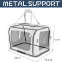 Extra Large Cat Carrier Soft Sided, Portable Small Dog Carrier for 2 Cats, 24"x16.5"x16" Car Travel Folding Comfortable Design, Navy