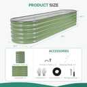 Galvanized Raised Garden Bed - 821.4ft Planter Raised Beds for Gardening | Oval Metal Garden Planter Box with Safety Edging and Gloves for Vegetables Fruits and Flower OliveGreen