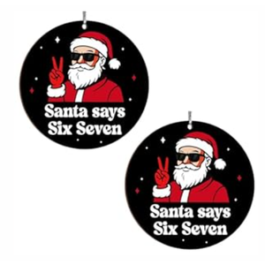 2Pcs 67 Meme Funny Christmas Ornaments 2025, 6 7 Ornament, Funny Six Seven Teen Slang Gingerbread Design Hanging Decorations, 67 Stuff for Xmas Holiday Home Decor (C)