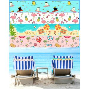 5 x 4 Packs Printed Towel Band for Beach Cute Pool Lounge Chair Strap Clip Hawaii Floral Design 2026 Carnival Cruise Packing List All Inclusive Resort Must Have Gadgets Summer Travel
