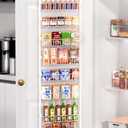 LAMU Over The Door Pantry Organizers and Storage, 8-Tier Hanging Spice Rack, Home & Kitchen Storage Shelves for Cabinet, Large Capacity Seasoning Organizer, Laundry Room Organization, White