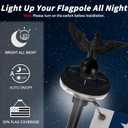 LETSTRY 5FT Flag Pole Kit for Outside House with American Flag & Solar Light,1" Thickened Stainless Steel Wall Mount Flagpole with 180Adjustable Bracket for Residential Outdoor Porch, Black