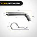 Nilight Trailer Hitch Ball Mount with 1/2" Hitch Pin Clip Fits 1-1/4 Inch Receiver 3,500 lbs 3/4 Inch Hole 5 Inch Rise,