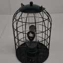 Kingsyard Caged Bird Feeder for Outdoor Hanging - Upgraded Metal Bird Feeder for Small Birds, Detachable Tube Feeder with 4 Feeding Ports & Perches, Easy to Clean & Refill. Red