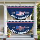Fanfanwin 2 Pcs 6x3ft Large 250th Anniversary Bunting Flag Patriotic Star 1776-2026 Fan Flag 250th Birthday Design for Outdoor 4th of July Patriotic Independence Day Yard Home Decor