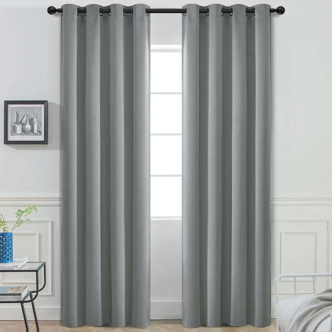 Yakamok Dove Grey Room Darking 108 Inch Length 2 Panel Sets for Livingroom Dining Room Darkening Thermal Insulated Bay Window Hotel Modern Elegant Black Out Sunblock Curtins/Bedroom,52 x 108 Inches Yakamok Dove Grey Room Darking 108 Inch Length 2 Panel Sets for Livingroom Dining Room Darkening Thermal Insulated Bay Window Hotel Modern Elegant Black Out Sunblock Curtins/Bedroom,52 x 108 Inches