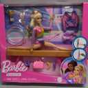 Barbie Gymnastics Doll & Accessories, Playset with Blonde Fashion Doll, C-Clip for Flipping Action, Balance Beam, Warm-Up Suit & More