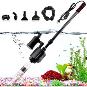 AQQA Electric Aquarium Gravel Cleaner, 6 in 1 Automatic Fish Tank Cleaning Tools Gravel Vacuum for Aquarium, Suitable for Change Water Wash Sand Water Filter and Water Circulation (320GPH, 20W)
