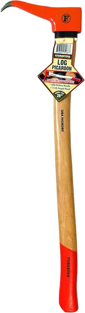 FORESTER Pickaroon Logging Tool | USA Hickory Handle | Hookaroon Logging Tool | Log Roller Tool & Forestry Tools for Dragging and Stacking Logs