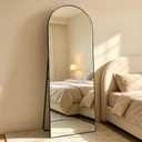 Arched Full Length Mirror, 56"x16" Black Floor Mirror for Bedroom, Wall Mounted or Leaning Dressing Mirror, Wall Mirror for Living Room, Hallway