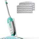 Shark Steam Mop with 2 Machine Washable Dirt Grip Pads, Removable Water Tank, Lightweight, Steam Cleaner for sealed Hard Floors, Marble, Stone, Hardwood, Tile, Laminate, White/Seafoam, S1000