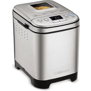 Cuisinart Bread Maker Machine, Stainless Steel Automatic Bread Machine with 12 Menu Options, 3 Loaf Sizes up to 2 Lb., 3 Crust Colors, Removable Nonstick Baking Pan & Kneading Paddle, CBK-110NAS