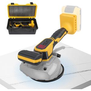 Tile vibration tool for Dewalt 20V Battery, tile vibration leveling machine with 8 Speed, Suction Cup, Digital Display,Max 25000r/Min, 150W Tile Suction Cup Tool for Floor Wall (Tool only) (Yellow)