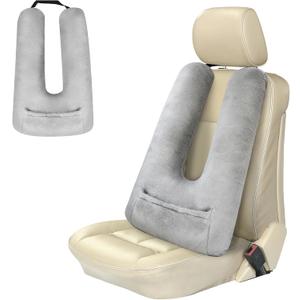 Car Pillow for Kids & Adults, U-Shaped Soft Car Travel Pillow for Sleeping, Head & Neck Support Pillow for Car Seat, Ideal for Road Trips and Long Car Rides, Grey