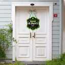 Jetec 2 Pieces St. Patrick's Day Door Sign Shamrock Wooden Sign for Patrick's Day Decor 12 x 12 Inch Farmhouse Shamrock Hanging Decoration for Front Door and Wall