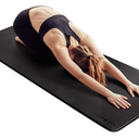 Deluxe Fitness Exercise Yoga Mat for Home & Gym, Extra Thick for High Impact Training, Multi Layered Skid Resistant Surface, Odor Neutralizing with Carrying Strap