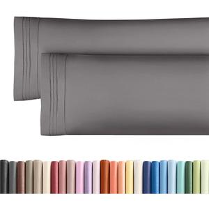 Body Pillowcases Set of 2-20x54 Long Body Pillow Case - Soft Body Pillow Cover for Sleeping & Side Sleepers - Comfy, Breathable & Wrinkle Free - Machine Washable w/Envelope Enclosure (Dark Grey)