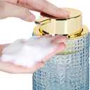 Glass Foaming Soap Dispenser,Foam Dispenser Bottle with Large Pump,Wide-Mouthed and Easy to Press,Refillable Hand Soap Dispenser for Bathroom Countertop and Kitchen Decor (1, Blue)