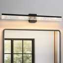 Bathroom Light Fixtures Over Mirror, 39 Inch Bathroom Vanity Light Black LED Vanity Light Bar, 28W Dimmable Modern Bath Vanity Lighting Fixtures Wall Mount 3000K