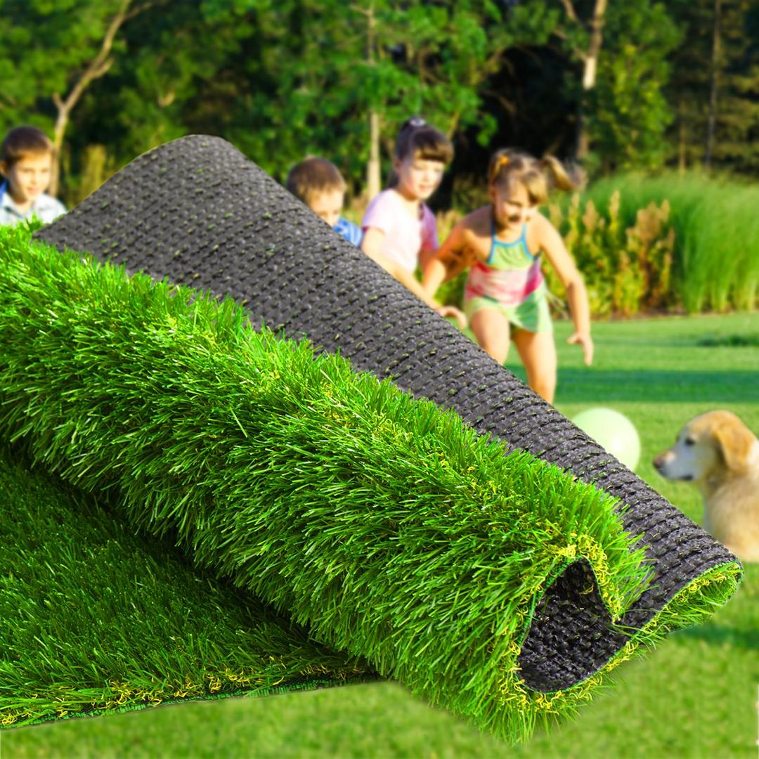 Weidear Artificial Grass Thick Turf 4 ft x 6 ft,1.38" Artificial Synthetic Fake Grass Rug, Indoor/Outdoor Realistic Turf Grass Lawn Mat for Dogs Pets, Patio, Landscape, Garden