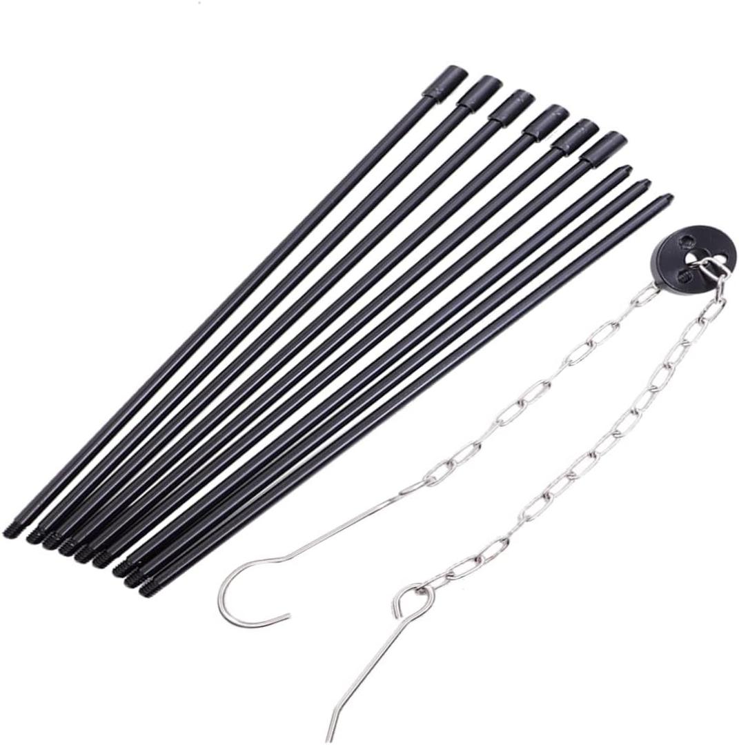 Milisten 1set Portable Campfire Tripod Grill Lightweight Camping Equipment for Safe Cooking over Fire for Bbqs Picnics Hiking and Outdoor Adventures Black