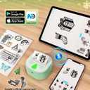 Mini Sticker Printer, D20 Portable Bluetooth Inkless Thermal Sticker Maker Machine with 3 Rolls Paper, Pocket Print Pods Label Maker for iphone, Impresora Porttil for Study Note, DIY, Kids Gift
