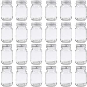 U Pack 2oz Mason Jar with Silver Lid for Honey Jam Spice Pack of 24 Sets