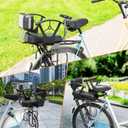 XIEEIX Rear Child Bike Seat,Rear Mounted Child Bike Seats, Back Mount Child Seat with Back Rest Armrest Foot Pedals,Width Adjustable Bicycle Rear Seat,Fits All Bicycle Rear Frames