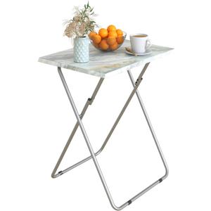 Garden 4 you Portable Folding TV Tray Dinner Snack Trays Table Portable Foldable Table Small Sofa Bedside Tables with Light Weight, 15 x 18.9 x 26 in(Smoky Grey,1PC)