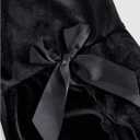 WDIRARA Women's Plus Size Velvet Lace Flared Pants High Waist Bell Bottoms Rave Trousers (XL)