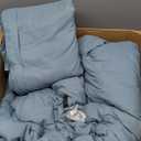 PHF 7 Pieces Queen Comforter Set, Lightweight Bed in A Bag & 18" Sheet Set for All Season, Ultra Soft Cozy Bedding with Comforter, Sheets, Pillowcases & Shams, Dusty Blue