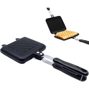 Sandwich Maker, Grilled Panini Maker Pan with Non-Stick Plates, Stovetop Toasted Sandwich Maker Press, Double Sided Aluminum Flip Cheese Maker Frying Pan for Home Kitchen Breakfast Camping