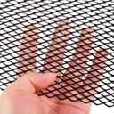 AggAuto 47x16 inches Car Pickup Truck Grill Mesh Spoiler Bumper Vent Aluminum Alloy Automotive Grille Insert Air Intake Racing Rhombic Hole 6x12mm Black