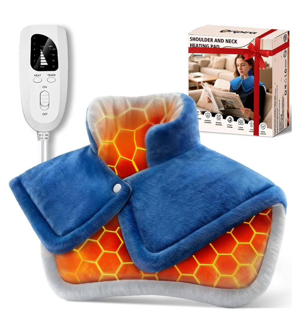 UTK Far Infrared Heating Pads for Neck and Shoulders and Back, Hot to 159℉, Gift for Women, FSAHSA Eligible Neck and Shoulder Heating Pad with 84 Natural Jade, 24 Timers & Auto Shut Off (23 * 18'')