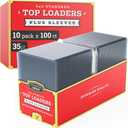Cardboard Gold - 35pt Top Loaders for Cards with Bonus Soft Sleeves - 1000 Count - Premium 3x4 Inch Trading Card Toploaders - Protect Your Baseball and Sports Cards with These Hard Plastic Protectors