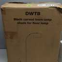 DWTB Black Arc Floor Lamps for Living Room,Modern Standing Lamp with Adjustable Drum Lampshade Tall Pole Lamp with Foot Switch Over Couch Arched Floor Light for Reading Bedroom 8W LED Bulb Included