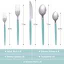 40 piece Stainless Steel Kitchen Flatware set with organizer, Camping Silverware set with color handles set of 8