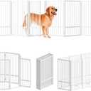 SNUOWU Full Metal Freestanding Dog Gate with Door, 36''Height Foldable Pet Dog Fence for Indoor & Outdoor, 8 Panels Extra Wide Free Standing TallDog Gates for Doorways,House,Stairs,Porch,Deck,Yard