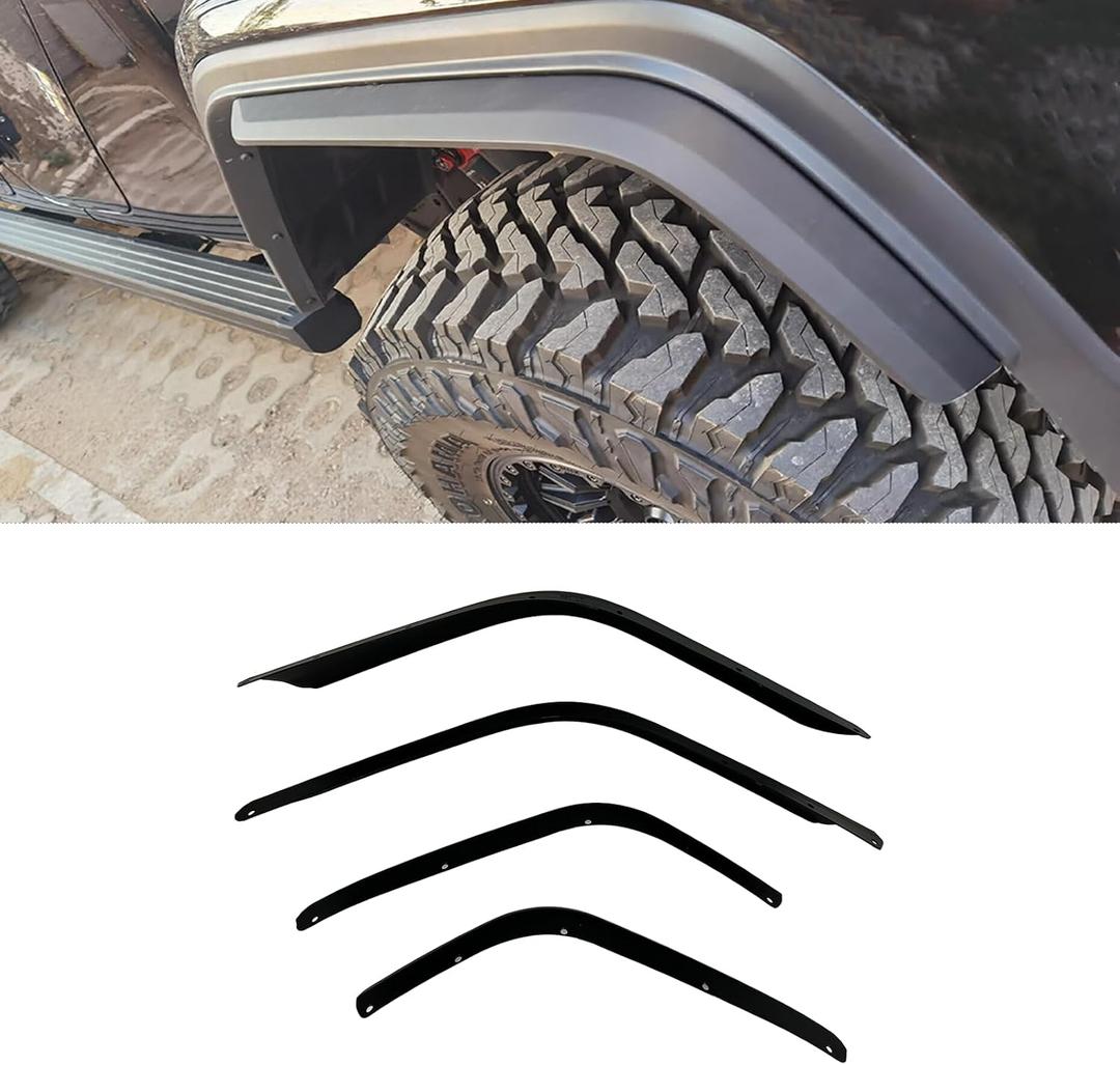 Fender Flares for 2018-2024 Jeep Wrangler JL Models - 4 Pack (Front & Rear) - Low Clearance Flares
