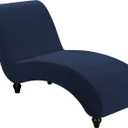 FantasDecor Chaise Lounge Cover Stretch Armless Chair Slipcover for Living Room Indoor Bedroom Soft Jacquard Fabric Machine Washable, Navy