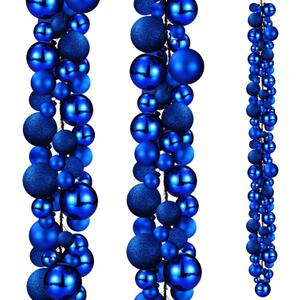 Yuxung 2 Pcs Christmas Ball Garland 6 ft Ball Ornaments Christmas Bulb Garland Xmas Tree Bauble Decorations for Party Supplies Indoor Outdoor Home Office Decoration Accessories(Navy Blue)