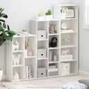 Furinno LUDER Book Shelf, 5-Tier Bookshelf, Bookcase with Open Shelves, 9.4 x 15.8 x 52, Easy Assembly, for Living Room, Bedroom, Home Office, White